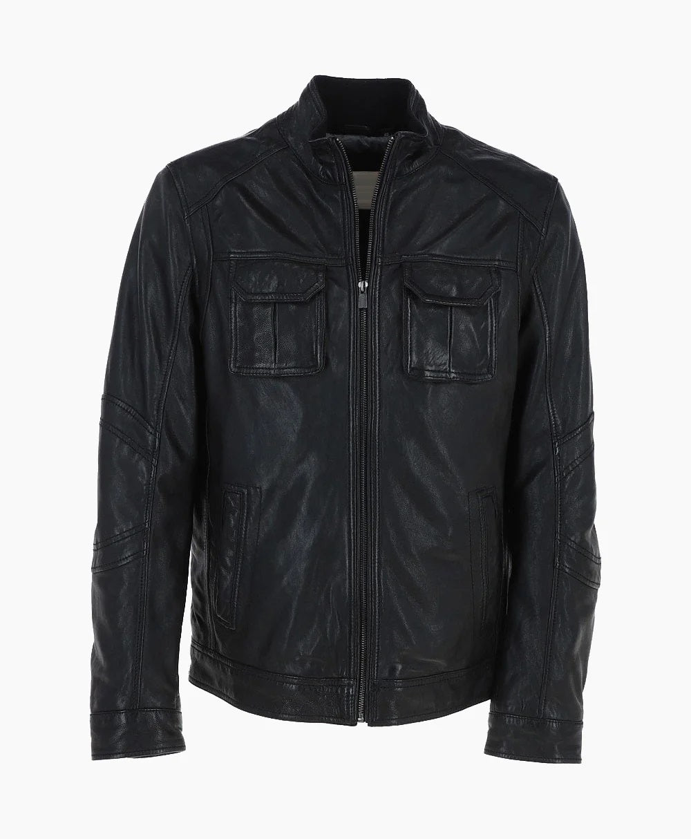 Leather Jacket Black Austin