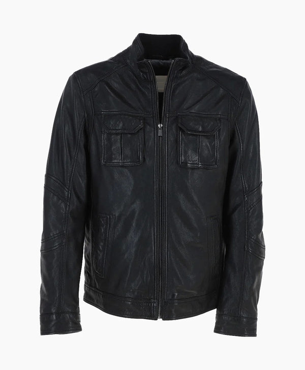 Leather Jacket Black Austin