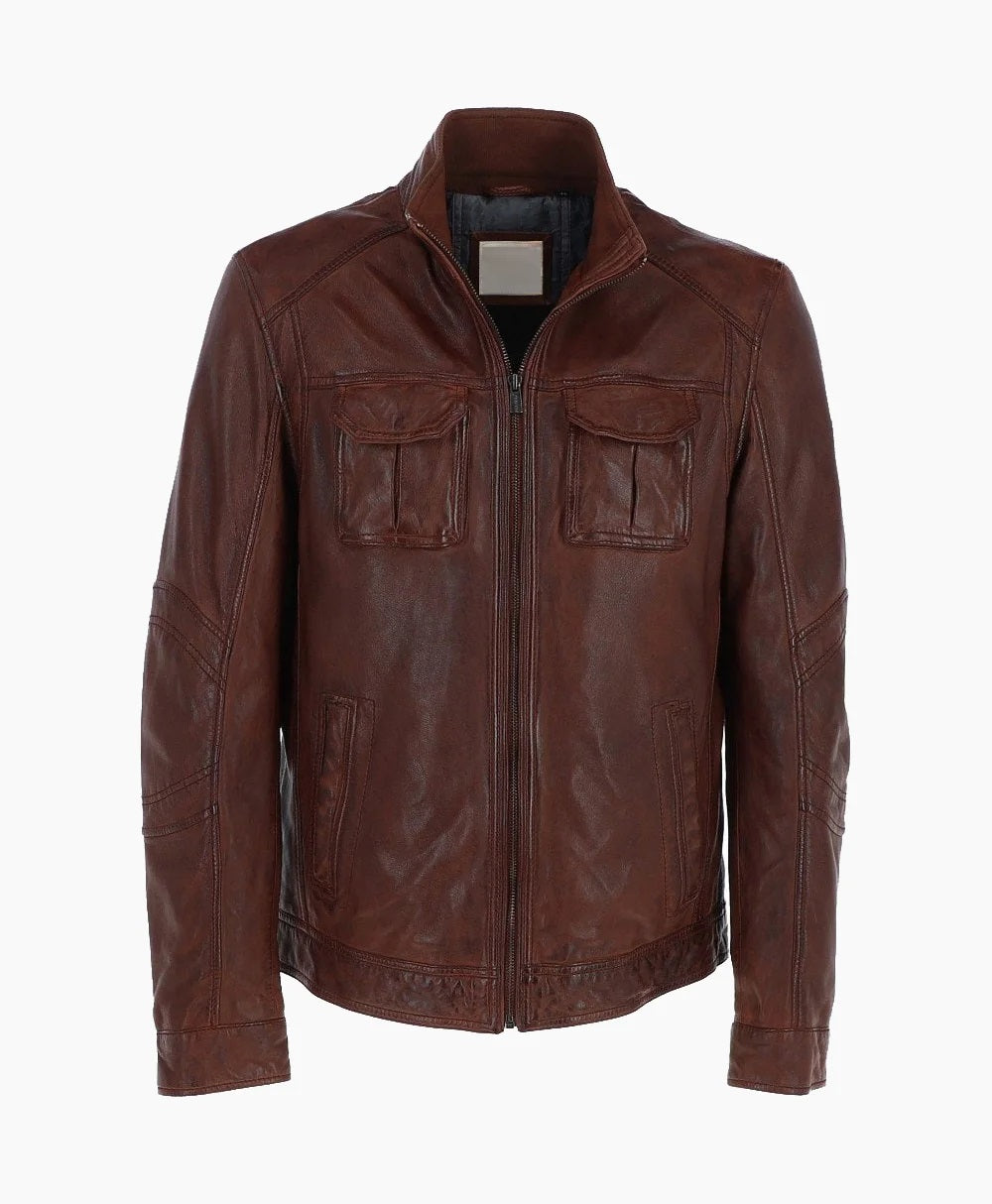 Leather Jacket Brown Austin