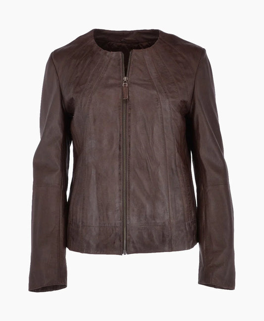 Leather Jacket Brown Carmel