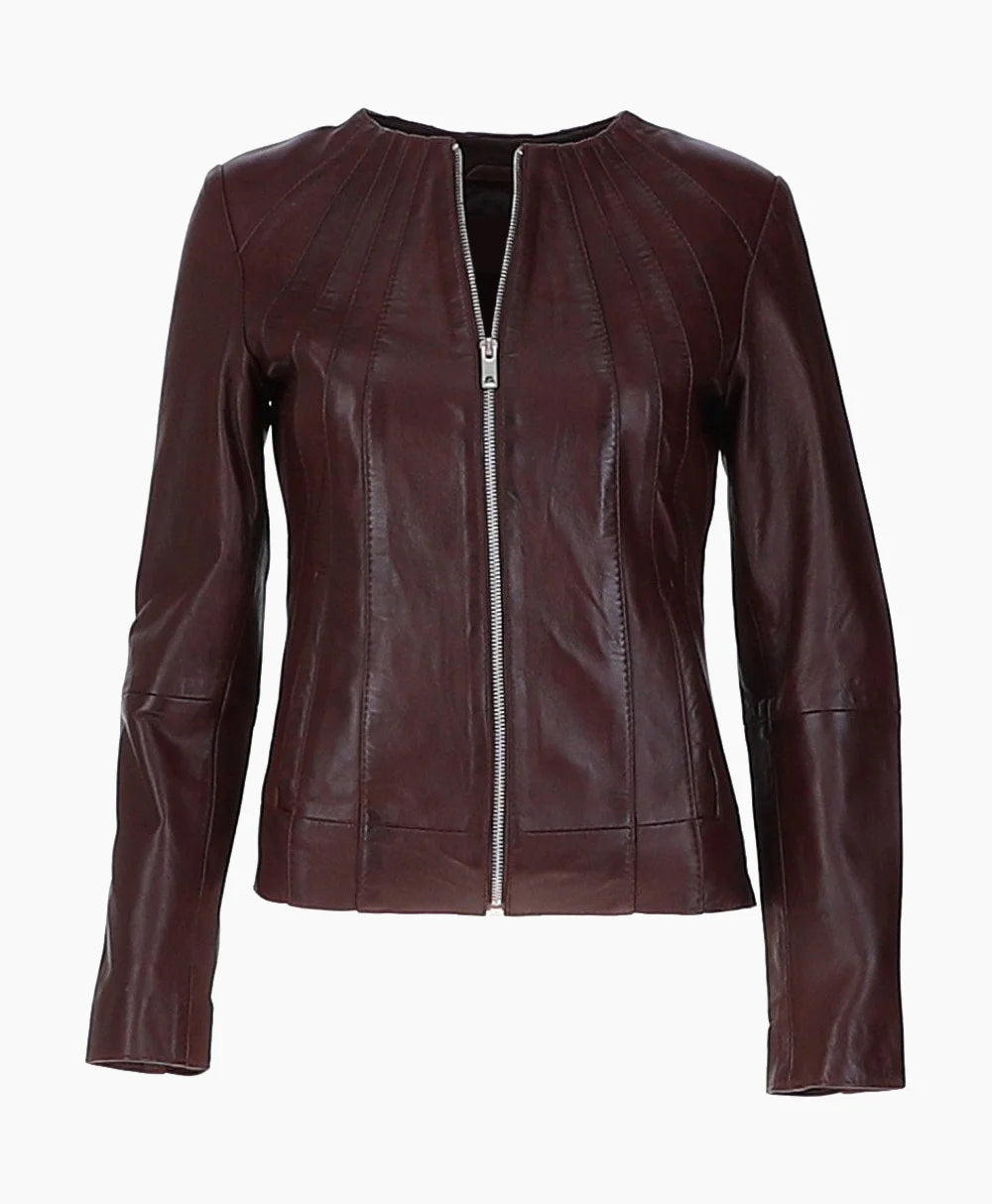 Leather Jacket Maroon Cordova