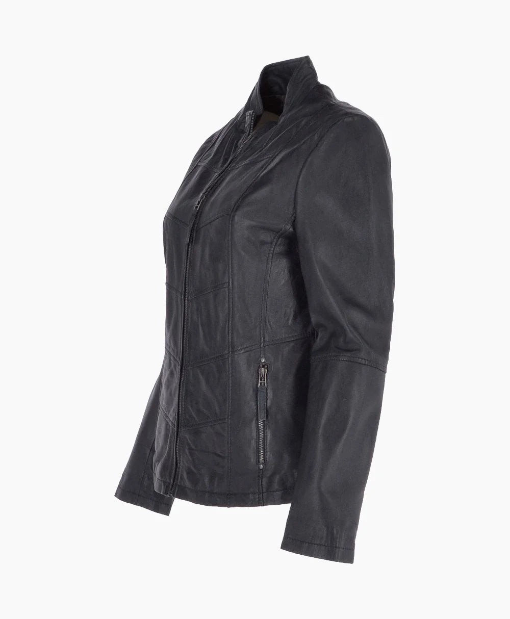 Leather Jacket Navy Ocala