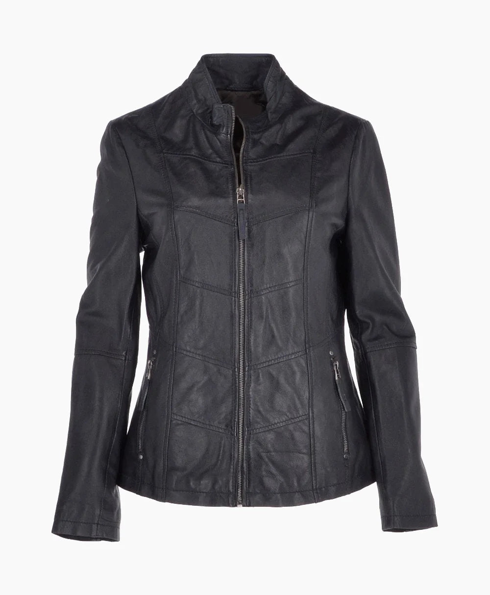 Leather Jacket Navy Ocala