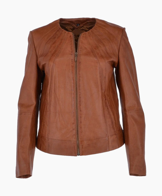 Leather Jacket Tan Carmel