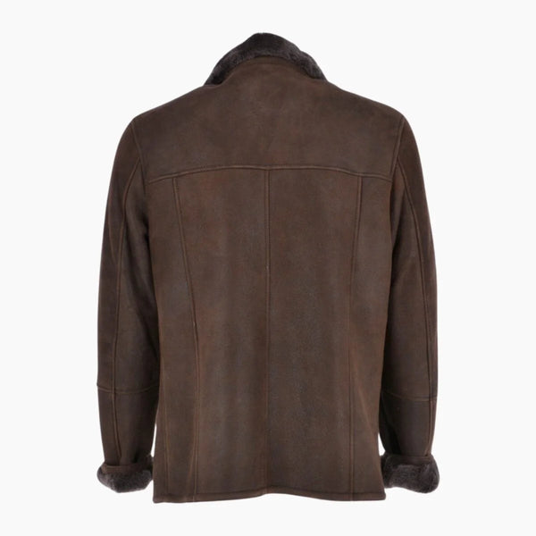 Leather Sheepskin Flying Jacket Brown Anton