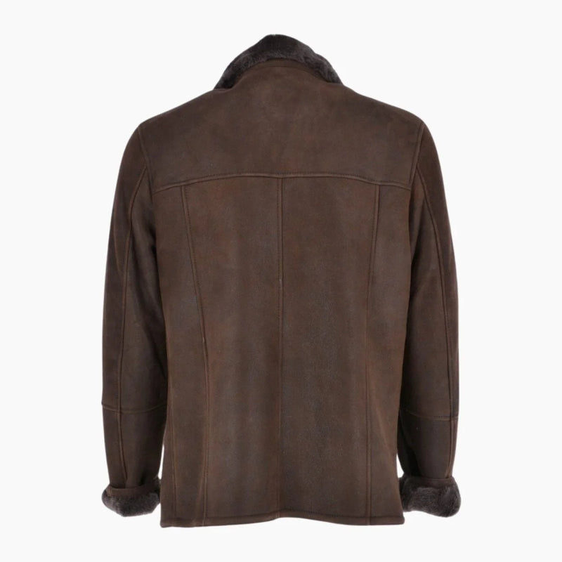 Leather Sheepskin Flying Jacket Brown Anton