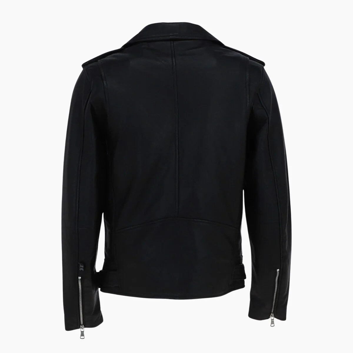 London Men’s Slim Fit Real Leather Biker Jacket Black