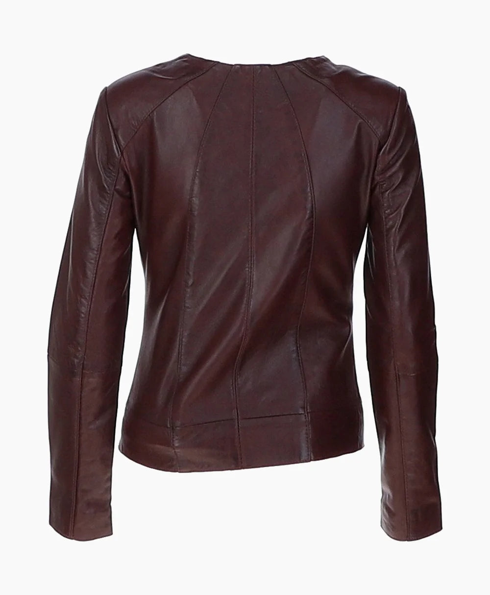 Leather Jacket Maroon Cordova
