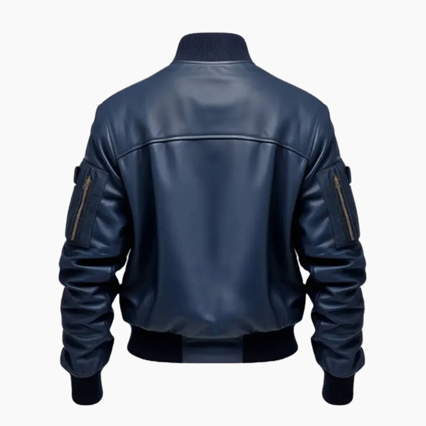 Men’s Blue Flight Bomber Leather Jacket