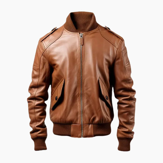 Men’s Bomber Brown Leather Jacket