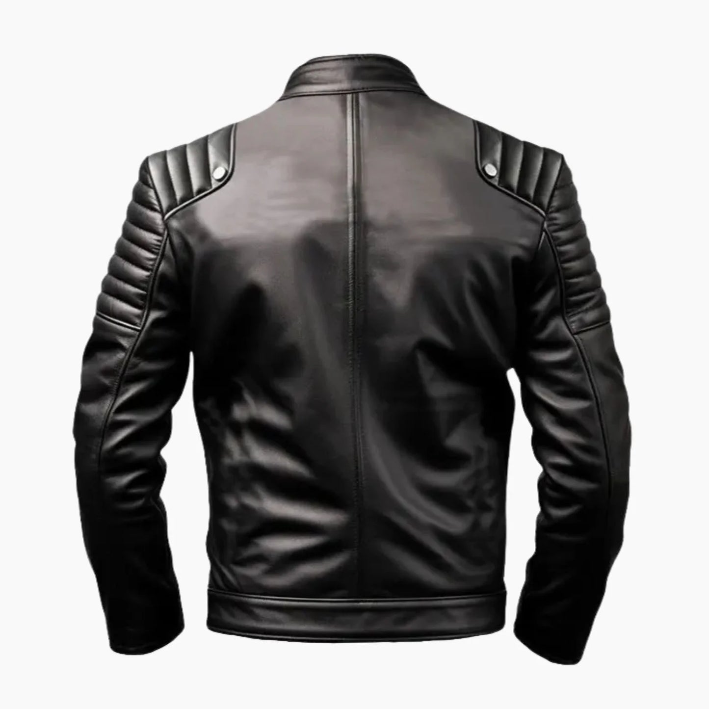 Men’s Sportage Black & White Cafe Racer Leather Jacket