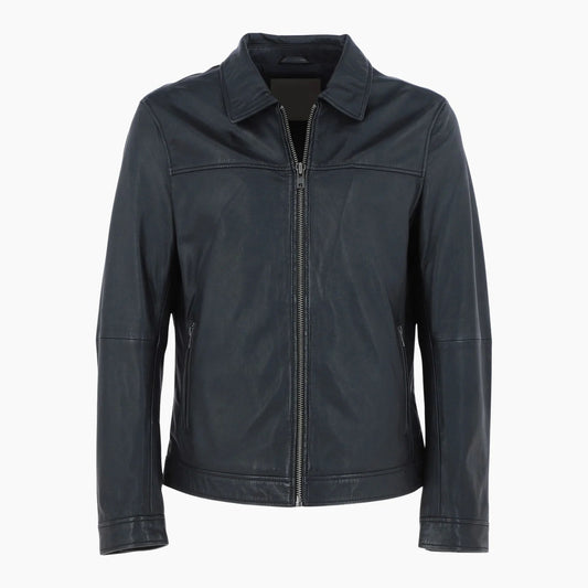 Mens Leather Biker Jacket Black