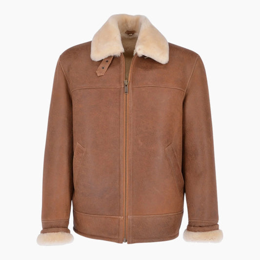 Mens Sheepskin Flying Jacket Tan Colorado