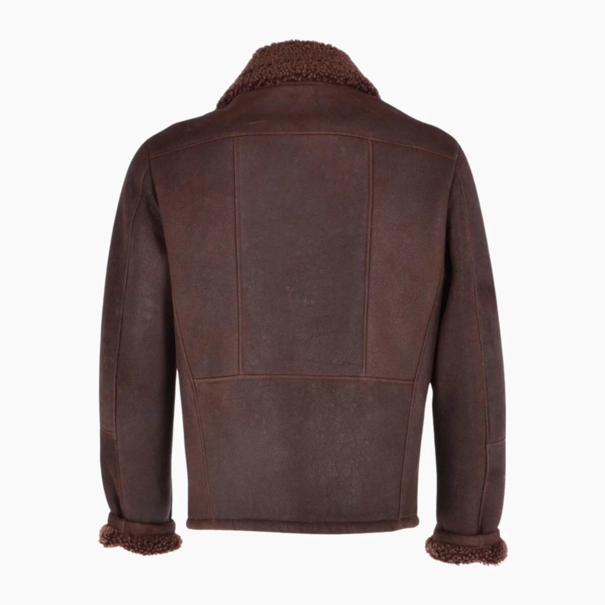 Mens Sheepskin Leather Flying Jacket Brown
