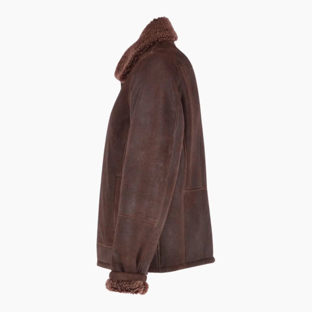 Mens Sheepskin Leather Flying Jacket Brown