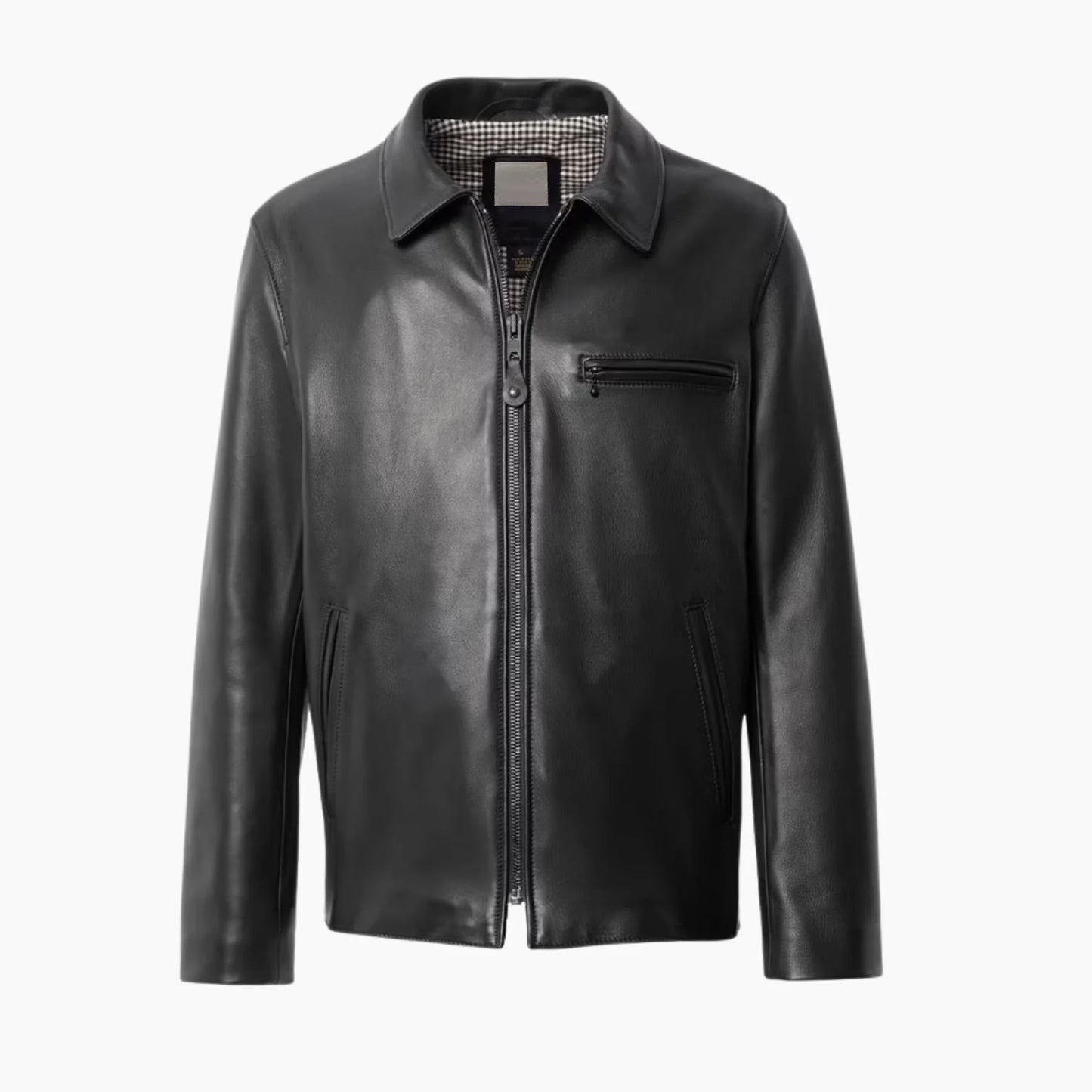 N.Y.C. Men’s Black Leather Delivery Jacket