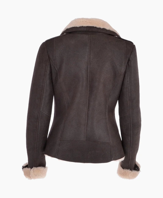 Shearling Leather Jacket Brown Cleveland