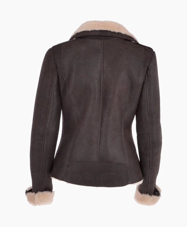 Shearling Leather Jacket Brown Cleveland