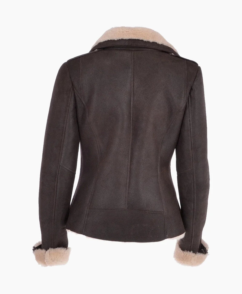 Shearling Leather Jacket Brown Cleveland