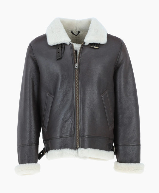Sheepskin Flying Jacket Brown Sioux