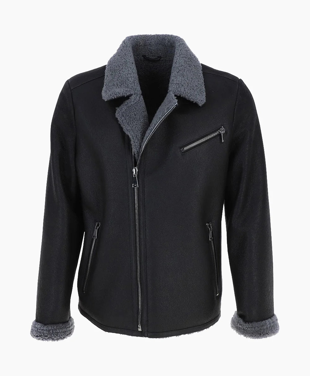 Sheepskin Pilot Jacket Black Vancouver