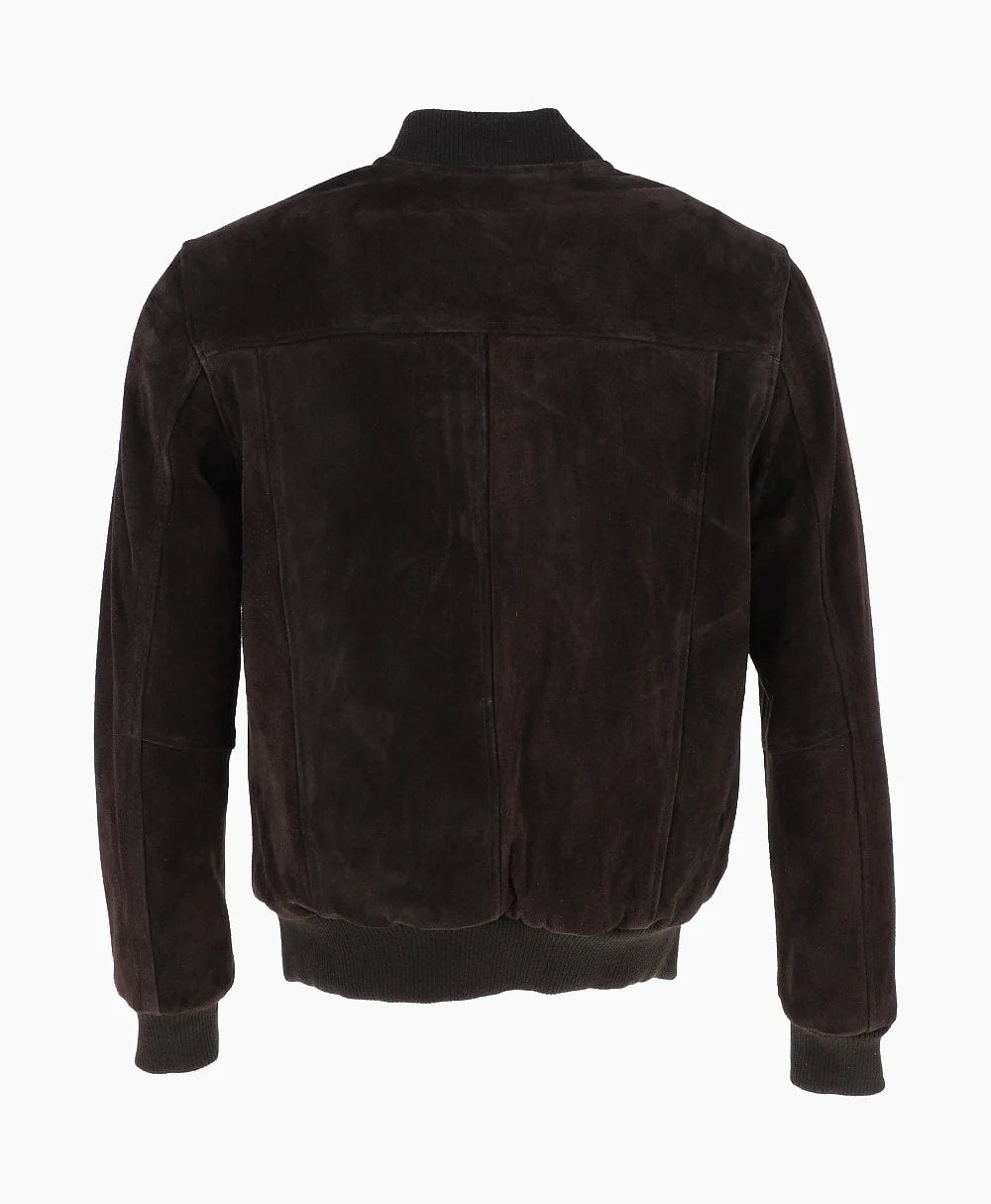 Suede Bomber Jacket Brown Mesa