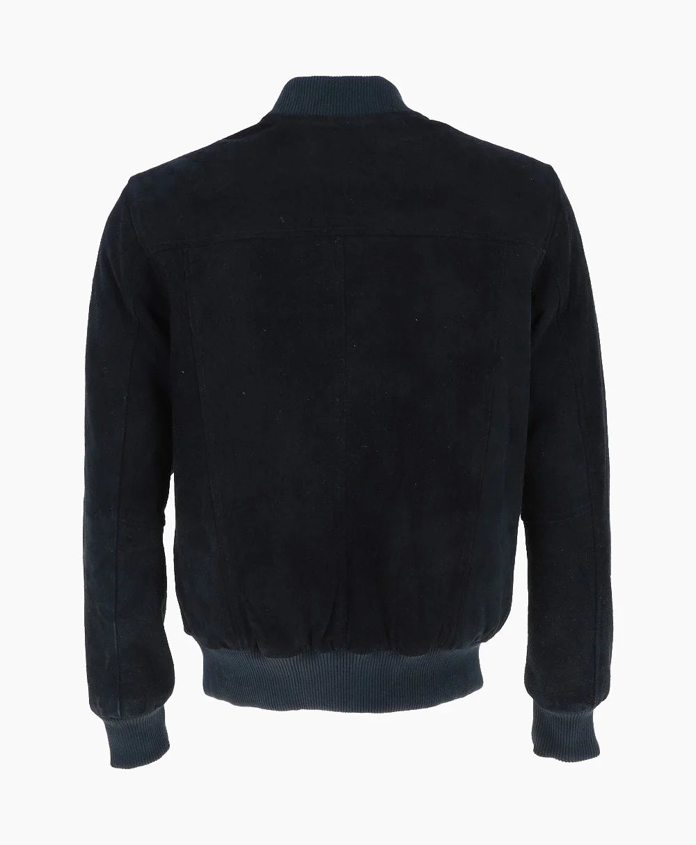 Suede Bomber Jacket Navy Mesa