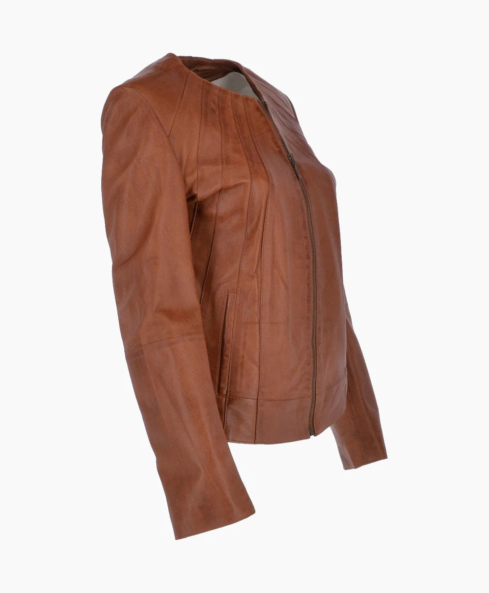 Leather Jacket Tan Carmel