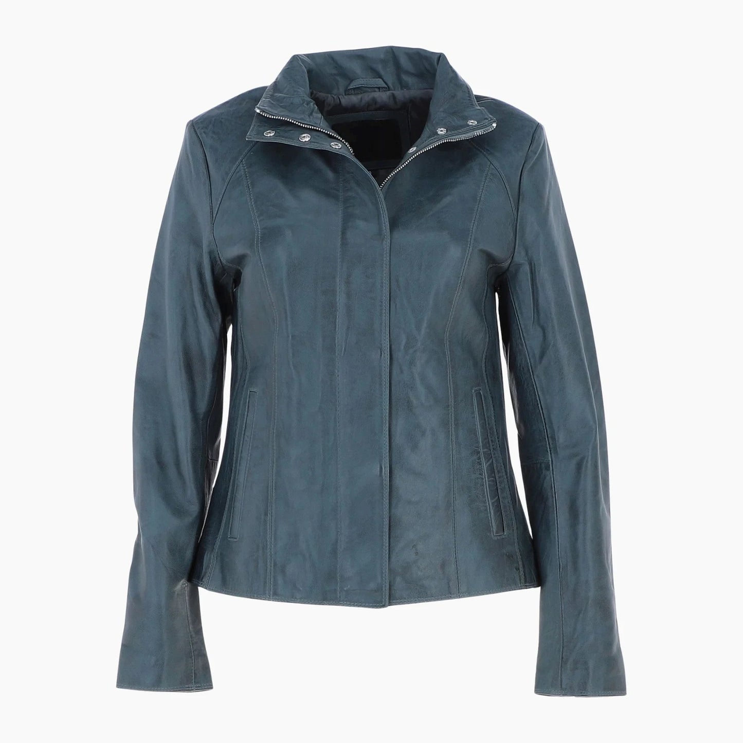 Womens Genuine Leather Jacket Gray