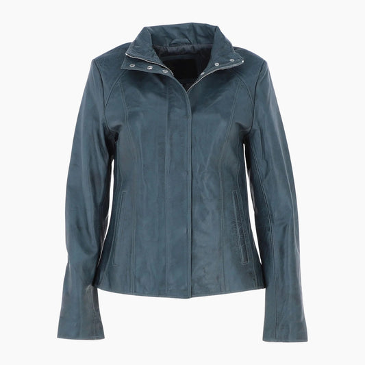 Womens Genuine Leather Jacket Gray