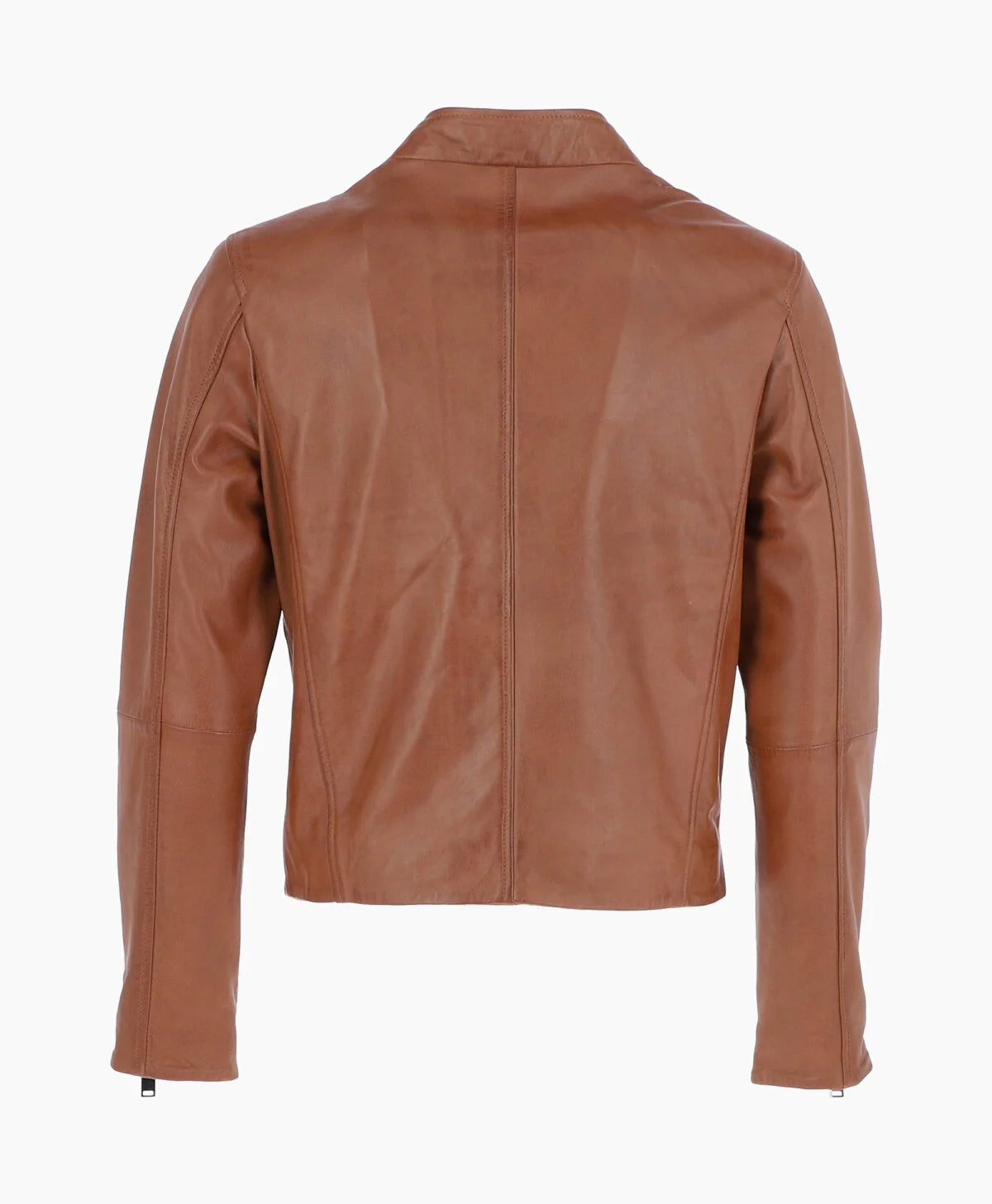 Leather Biker Jacket Tan Logan