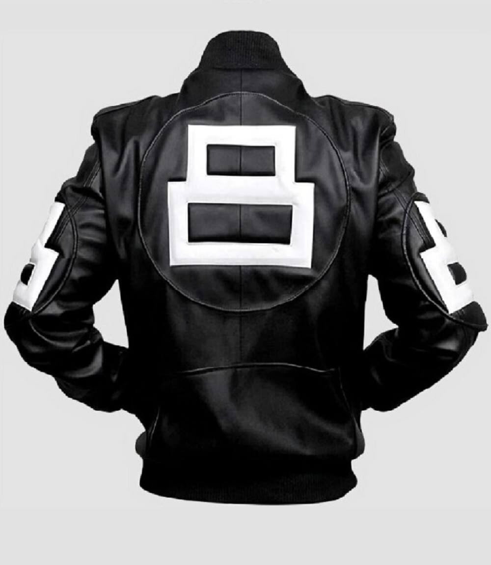 Mens Black Bomber Style Leather Jacket