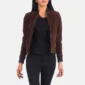 Bliss Brown Suede Bomber Jacket