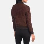 Bliss Brown Suede Bomber Jacket